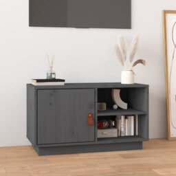 Berkfield Tv Cabinet Grey 70X34X40 Cm Solid Wood Pine