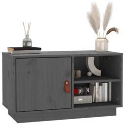 Berkfield Tv Cabinet Grey 70X34X40 Cm Solid Wood Pine - thumbnail 4