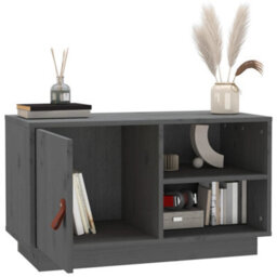 Berkfield Tv Cabinet Grey 70X34X40 Cm Solid Wood Pine - thumbnail 5