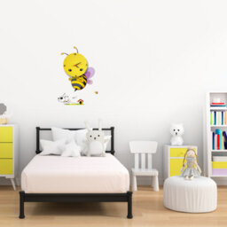 Milagro Bee Led Childrens Clock Lamp Charming Fun Night Light Ultra Low Consumption 0.6W Colourful Wall Decals Create A 3D Effect - thumbnail 2