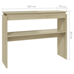 Berkfield Console Table Sonoma Oak 102X30X80 Cm Engineered Wood - thumbnail 6