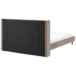 Beliani Bed Velvet Villette 180 X 200 Cm (Eu Super King) Taupe - thumbnail 5