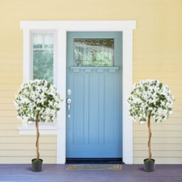 Costway 130Cm Artificial Azalea Tree Faux Silk Floral Tree In Pot-White - thumbnail 9