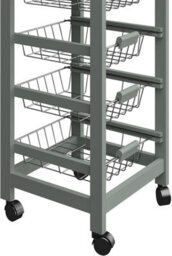 Wooden Kitchen Storage Trolley With 4 Baskets And Wheels,utility Organizer Shelves - thumbnail 4