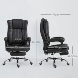 Vinsetto Executive Office Chair Computer Desk Chair For Home W/ Footrest, Black - thumbnail 3