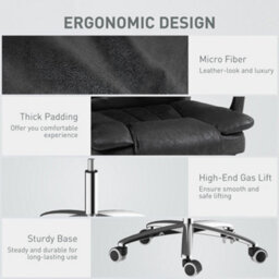 Vinsetto Executive Office Chair Computer Desk Chair For Home W/ Footrest, Black - thumbnail 7