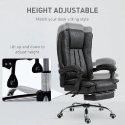 Vinsetto Executive Office Chair Computer Desk Chair For Home W/ Footrest, Black - thumbnail 4