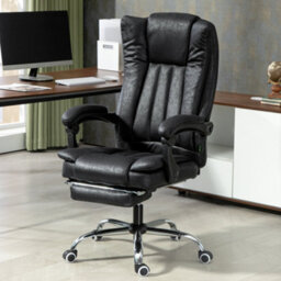 Vinsetto Executive Office Chair Computer Desk Chair For Home W/ Footrest, Black - thumbnail 1