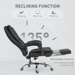 Vinsetto Executive Office Chair Computer Desk Chair For Home W/ Footrest, Black - thumbnail 5