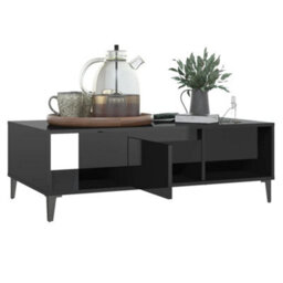 Berkfield Coffee Table High Gloss Black 103.5X60X35 Cm Engineered Wood - thumbnail 4