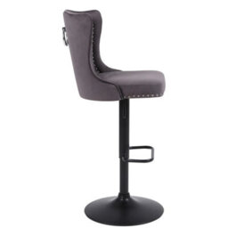 Grey 4 Chairs Luxury Velvet Bar Stools - thumbnail 5