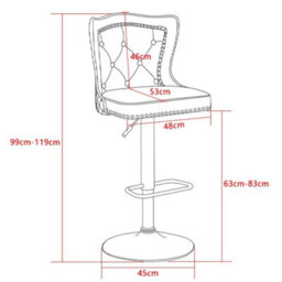 Grey 4 Chairs Luxury Velvet Bar Stools - thumbnail 6