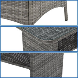 Evre Mixed Grey Florence Garden Rattan Furniture Dining Set 4 Piece Seat Chair Outdoor Wicker Cover - Inc Weekend Delivery - thumbnail 8