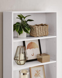Songmics 6-Tiered Bookshelf, Modern Bookcase, Storage Organizer Rack, For Living Room, Study, Office, Bedroom, Cloud White - thumbnail 6