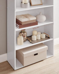 Songmics 6-Tiered Bookshelf, Modern Bookcase, Storage Organizer Rack, For Living Room, Study, Office, Bedroom, Cloud White - thumbnail 7