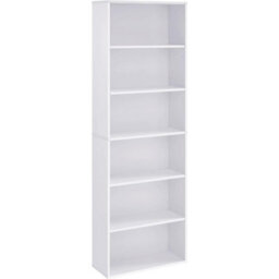Songmics 6-Tiered Bookshelf, Modern Bookcase, Storage Organizer Rack, For Living Room, Study, Office, Bedroom, Cloud White - thumbnail 8