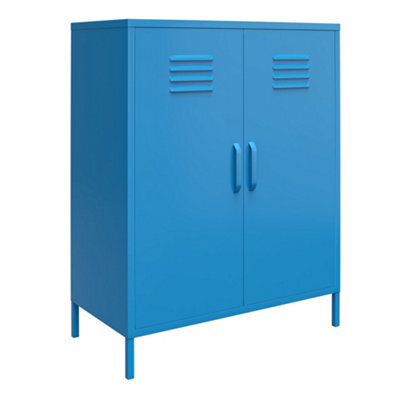 Novogratz Cache Metal Locker Cabinet With 2 Doors Blue - image 1