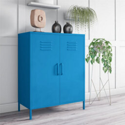 Novogratz Cache Metal Locker Cabinet With 2 Doors Blue - thumbnail 5