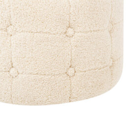 Wyld And Coco Beige Bouclé Round Pouffe Footstool With Button Tufting, 55Cm - thumbnail 6