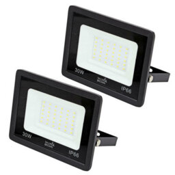 30W (Pack Of 2) Led Security Light - Ip66 Floodlight - Energy-Efficient And Wide Application - Cool White Waterproof Light - thumbnail 1
