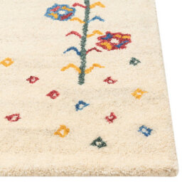 Wyld And Coco Naturaweave Hand-Tufted Wool Area Rug 80 X 150 Cm Beige Floral Pattern - thumbnail 3