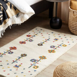 Wyld And Coco Naturaweave Hand-Tufted Wool Area Rug 80 X 150 Cm Beige Floral Pattern - thumbnail 2