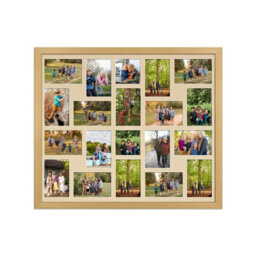 AK Frames 80X70Cm Country Pine Classic Multi Photo Frame With Ivory Mount - Holds 20 Apertures (18X) 6X4, (2X) 4X4 Photos