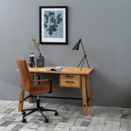Furniture To Go Winslow Swivel Desk Chair With Adjustable Height Function In Vintage Brandy - thumbnail 4