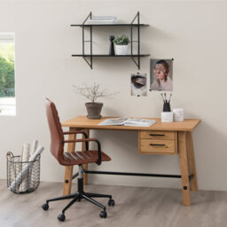 Furniture To Go Winslow Swivel Desk Chair With Adjustable Height Function In Vintage Brandy - thumbnail 5