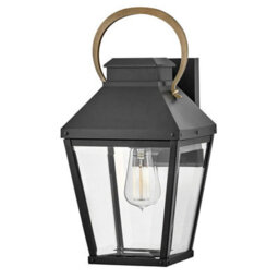 Luminosa Lighting Elstead Hinkley Dawson Outdoor Wall Lantern Traditional Black, Burnished Bronze Accent Ip44 1X E27 - thumbnail 1