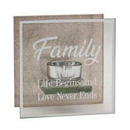 Glass & Rose Gold Glitter Tea Light Candle Holder - Family - thumbnail 1