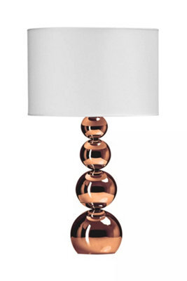 Orsina Touch Table Lamp, Brushed Chrome Base With White Fabric Shade, Easy Touch Control With Uk Plug, Sleek