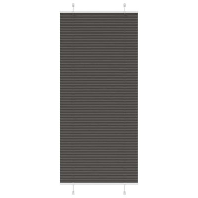 Berkfield Pleated Blind Black 85X200 Cm Fabric Width 84.4 Cm Polyester - image 1