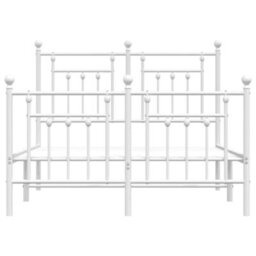 Berkfield Metal Bed Frame With Headboard And Footboard White 120X190 Cm - thumbnail 6