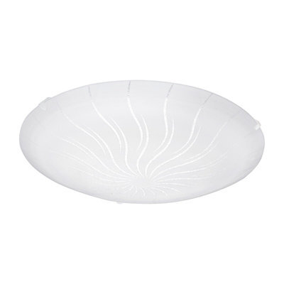Elegant Wall Flush Ceiling Light With Granille White Clear Glass And Led Bulb - image 1