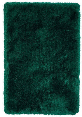 Green Shaggy Rug, Plain Anti-Shed Rug, 80mm Thick Modern Rug, Green Shaggy Rug For Bedroom, & Dining Room-80Cm X 150Cm - image 1