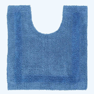 Homescapes Luxury Reversible Cotton Pedestal Mat - Cobalt - image 1