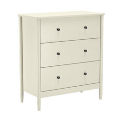 Matt Natural Cream No Effect 3 Drawer Painted Chest (H)900mm (W)800mm (D)395mm - thumbnail 1