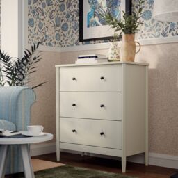 Matt Natural Cream No Effect 3 Drawer Painted Chest (H)900mm (W)800mm (D)395mm - thumbnail 4