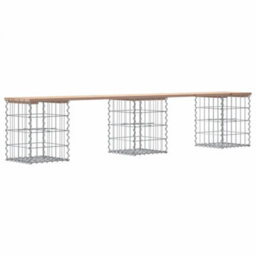 Walplus Garden Bench Gabion Design 203X31X42 Cm Solid Wood Pine - thumbnail 5