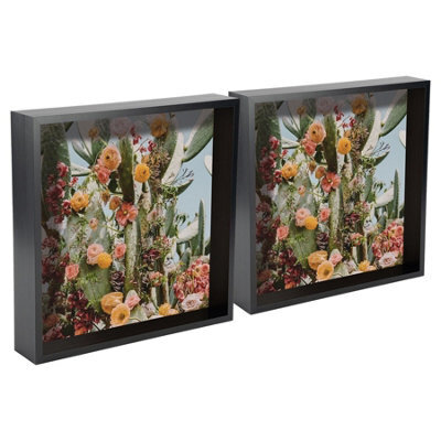 "Nicola Spring 3D Deep Box Photo Frames - 10 X 10"" - Black - Pack Of 2" - image 1