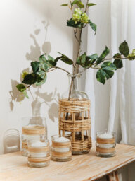 Orsina Kuta Natural Cane And Glass Small Vase - thumbnail 2