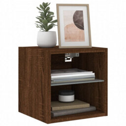 Walplus Tv Wall Cabinets With Led Lights 2 Pcs Brown Oak 30X28.5X30 Cm - thumbnail 6