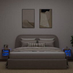 Walplus Tv Wall Cabinets With Led Lights 2 Pcs Brown Oak 30X28.5X30 Cm - thumbnail 3