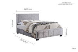 Birlea Hannover Double Bed Steel Crushed Velvet - thumbnail 8