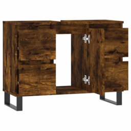 Vidaxl Bathroom Cabinet Smoked Oak 80X33X60 Cm Engineered Wood - thumbnail 4