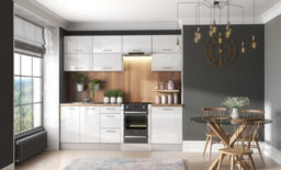 Impact Furniture Kitchen Cabinets Set 10 Unit Modern White Gloss Compete Base Wall 240Cm Cupboards Package Soft Close Ella - thumbnail 1
