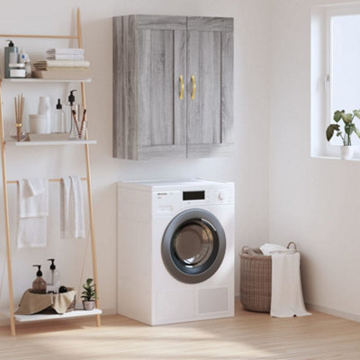 Berkfield Wall Mounted Cabinet Grey Sonoma 69.5X34X90 Cm Engineered Wood - image 1