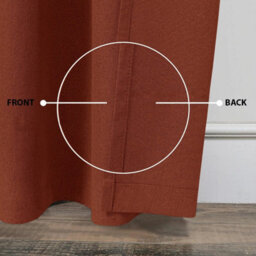 Ameha Linen Texture Fabric Rust 100%blackout Curtain 90''x 90'' Pair- 260Gsm Ready Made With Tie Backs,thermal Insulated For Uk - thumbnail 7