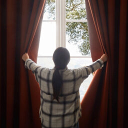Ameha Linen Texture Fabric Rust 100%blackout Curtain 90''x 90'' Pair- 260Gsm Ready Made With Tie Backs,thermal Insulated For Uk - thumbnail 3
